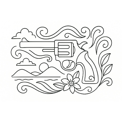 Tranh tô màu súng cho bé 2025