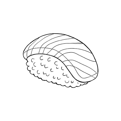 Tô màu sushi cho bé 2025 - Hình tô màu PDF