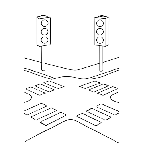 Tranh rỗng tô màu ngã tư đường phố cho bé đẹp 2025