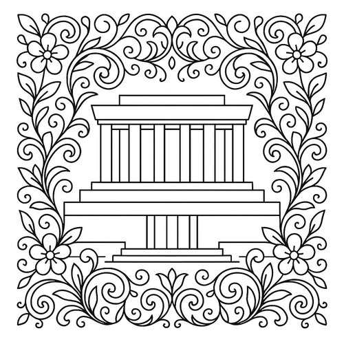 Tranh rỗng tô màu Lăng Bác Hồ cho bé đẹp 2025