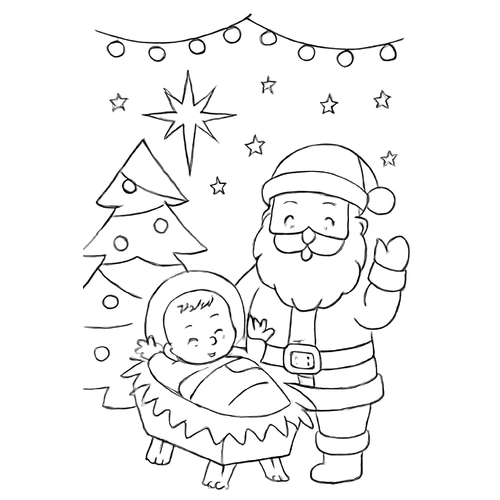 Tranh tô màu Chúa Giáng Sinh cho bé đẹp ý nghĩa 2025