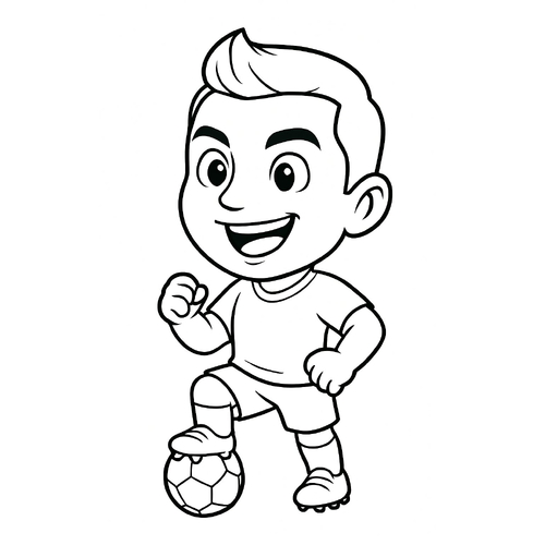 Tranh tô màu Ronaldo cho bé 2025 - Hình tô màu