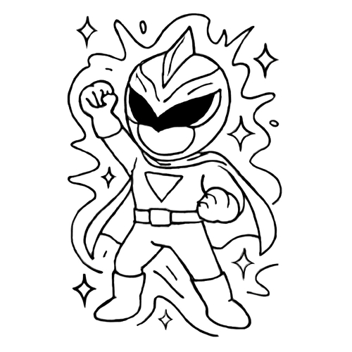 Tranh tô màu Siêu nhân Gao cho bé 2025 