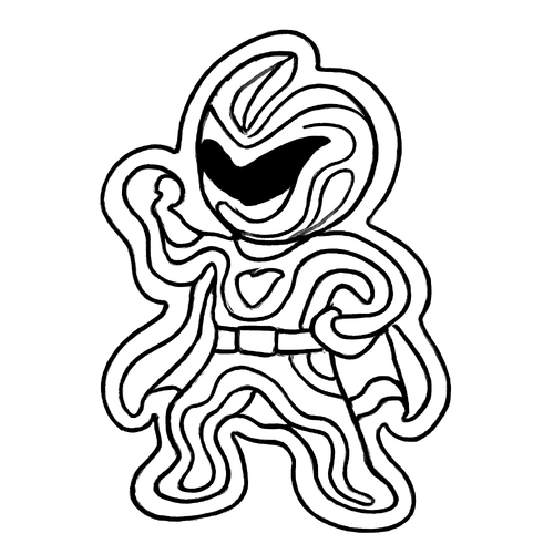 Tranh tô màu Siêu nhân Gao cho bé 2025 