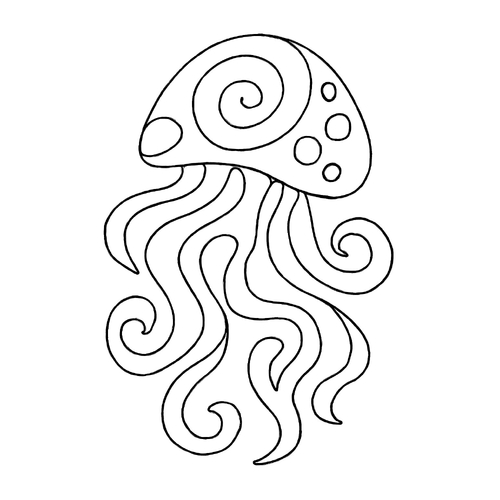 Tranh tô màu con sứa cho bé 2025 - Tải PDF miễn phí