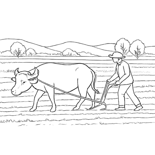 Tranh tô màu nghề nông dân cho bé 2025 đẹp dễ tải