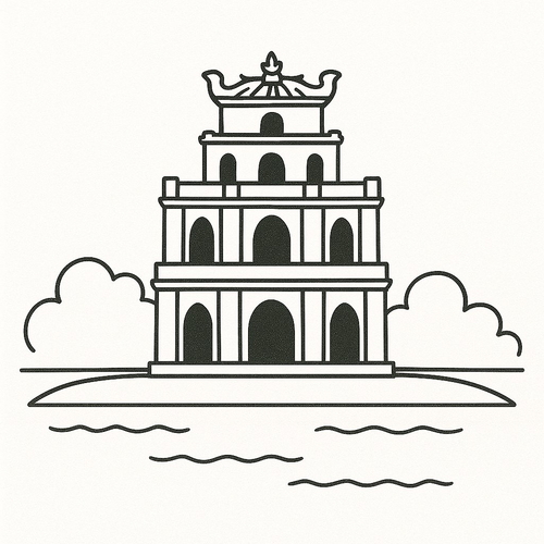 Tô màu tháp rùa cho bé 2025 đẹp và dễ tải