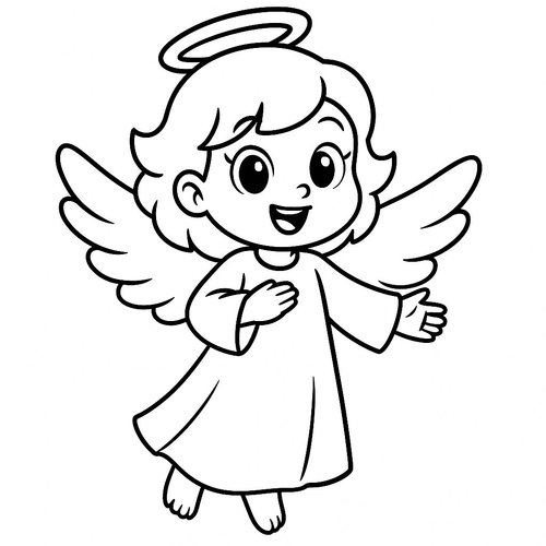 Tô màu thiên thần cho bé 2025 đẹp và dễ tải
