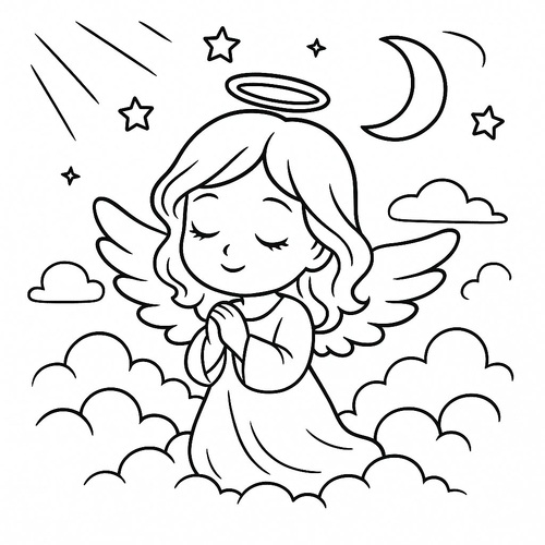 Tô màu thiên thần cho bé 2025 đẹp và dễ tải