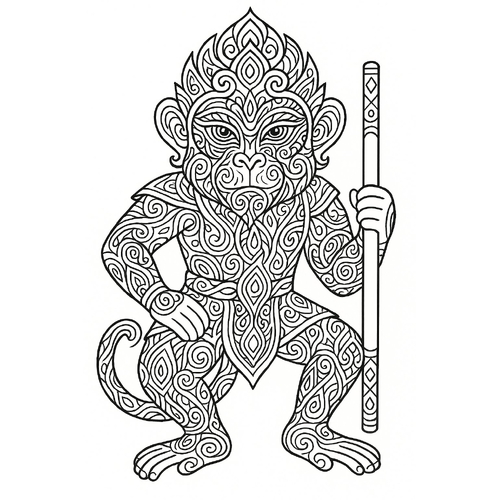 Tô màu Tôn Ngộ Không cho bé 2025 - Hình tô màu đẹp