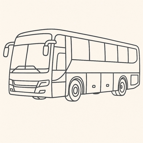 Tranh tô màu xe khách cho bé đẹp và sáng tạo 2025