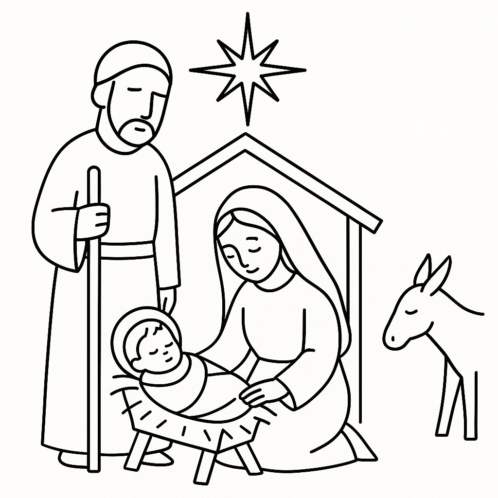 Tranh tô màu Chúa Giáng Sinh cho bé đẹp ý nghĩa 2025
