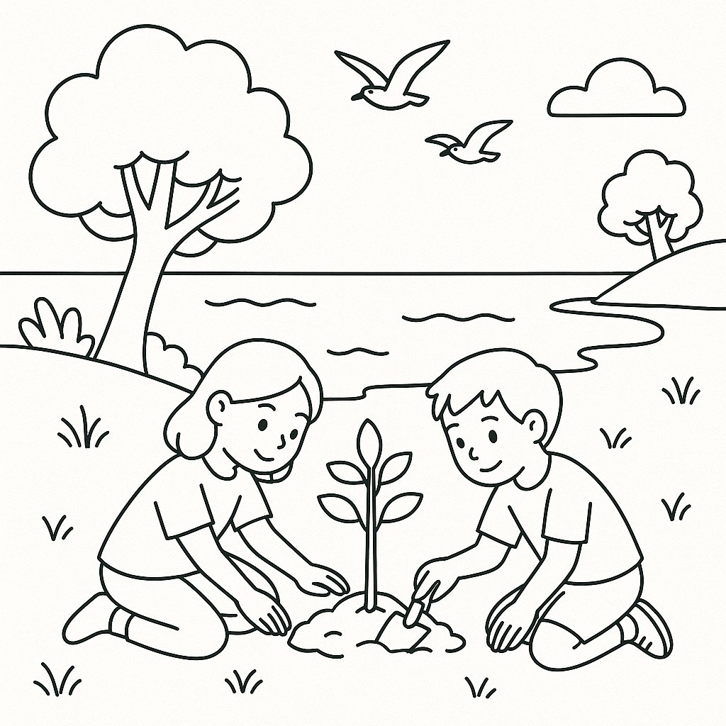 Tranh tô màu bảo vệ môi trường biển cho bé đẹp 2025