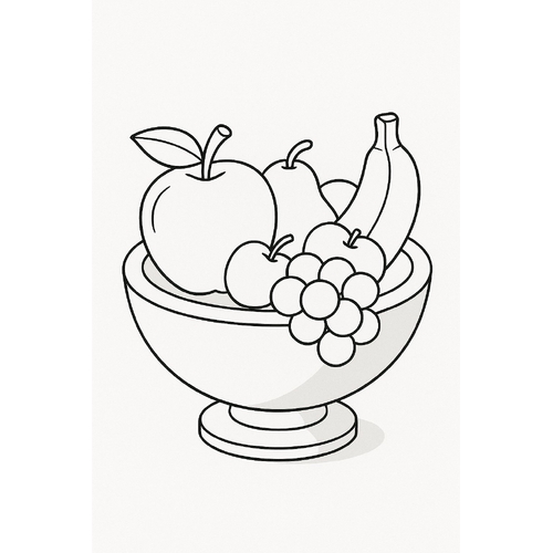 Tranh tô màu mâm ngũ quả ngày Tết cho bé 2025 đẹp