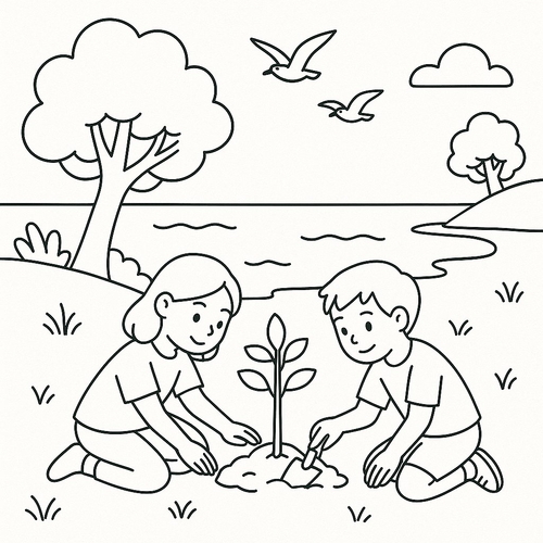 Tranh tô màu bảo vệ môi trường biển cho bé đẹp 2025