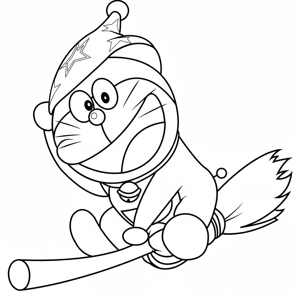 Doraemon đội mũ len mùa đông