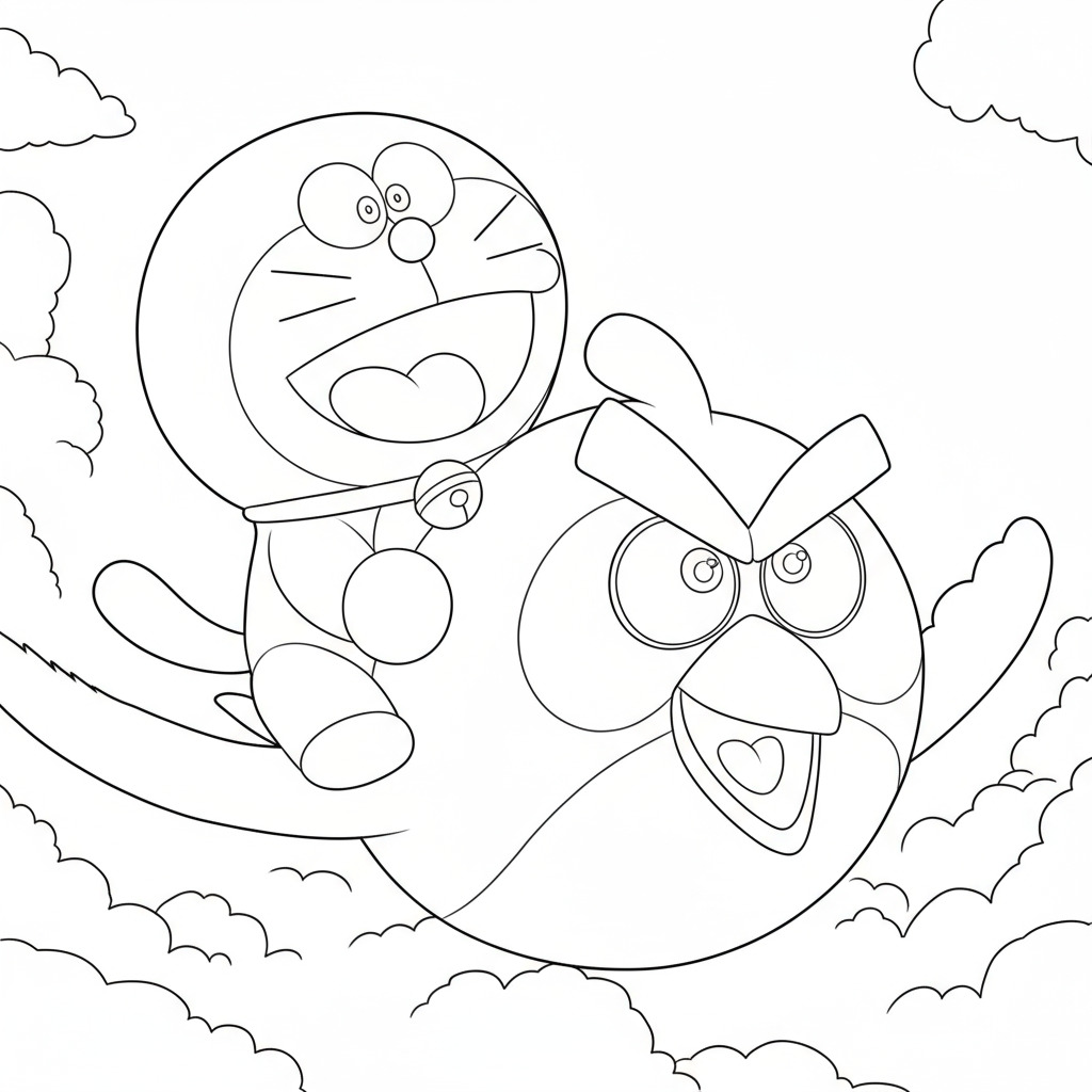 Doraemon ném bóng tuyết