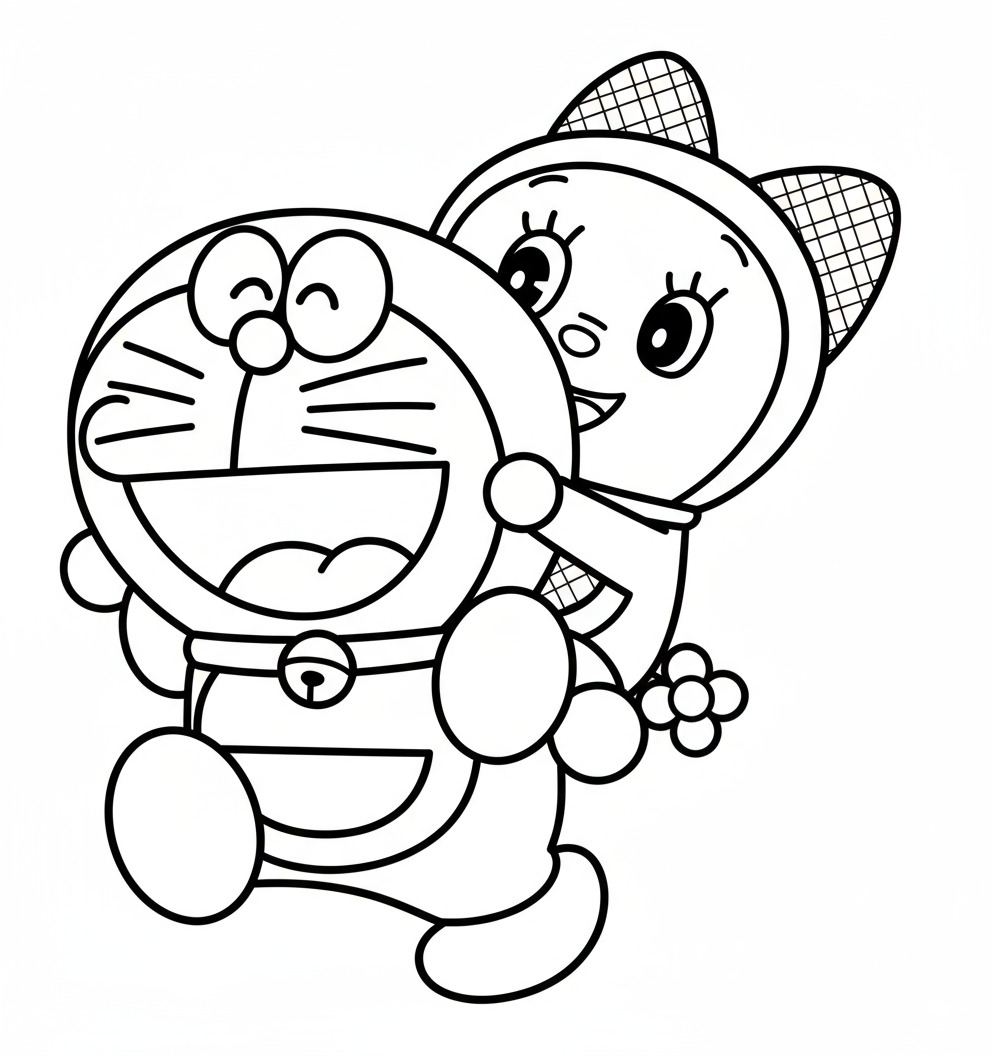 Doraemon ôm Dorami