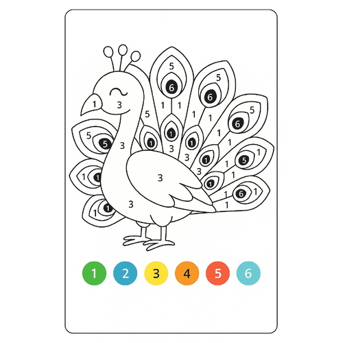 Hình Tô màu theo số cho bé giúp bé học nhận biết con số dễ dàng