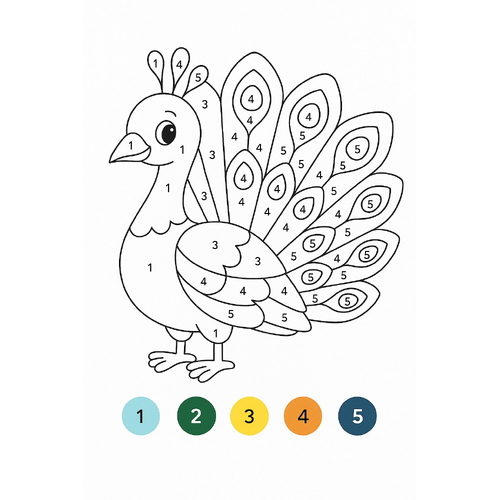 Hình Tô màu theo số cho bé giúp bé học nhận biết con số dễ dàng