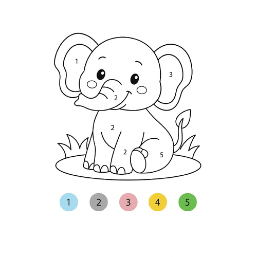 Hình Tô màu theo số cho bé giúp bé học nhận biết con số dễ dàng