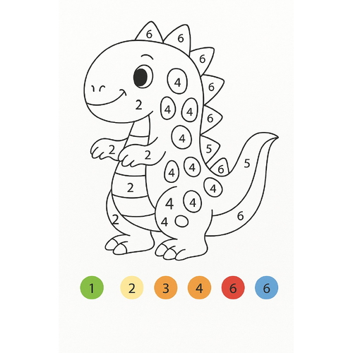 Hình Tô màu theo số cho bé giúp bé học nhận biết con số dễ dàng