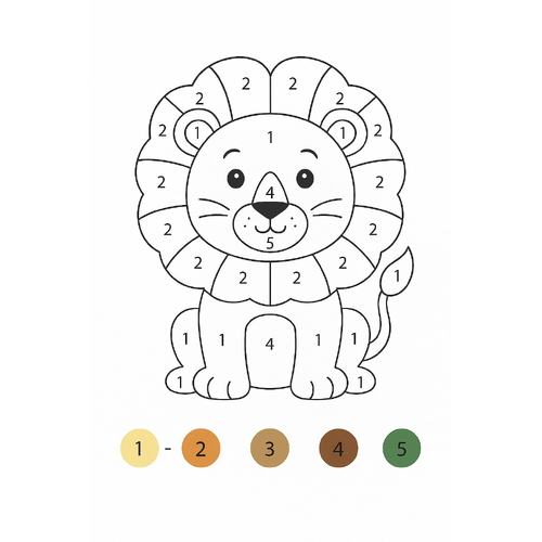 Hình Tô màu theo số cho bé giúp bé học nhận biết con số dễ dàng