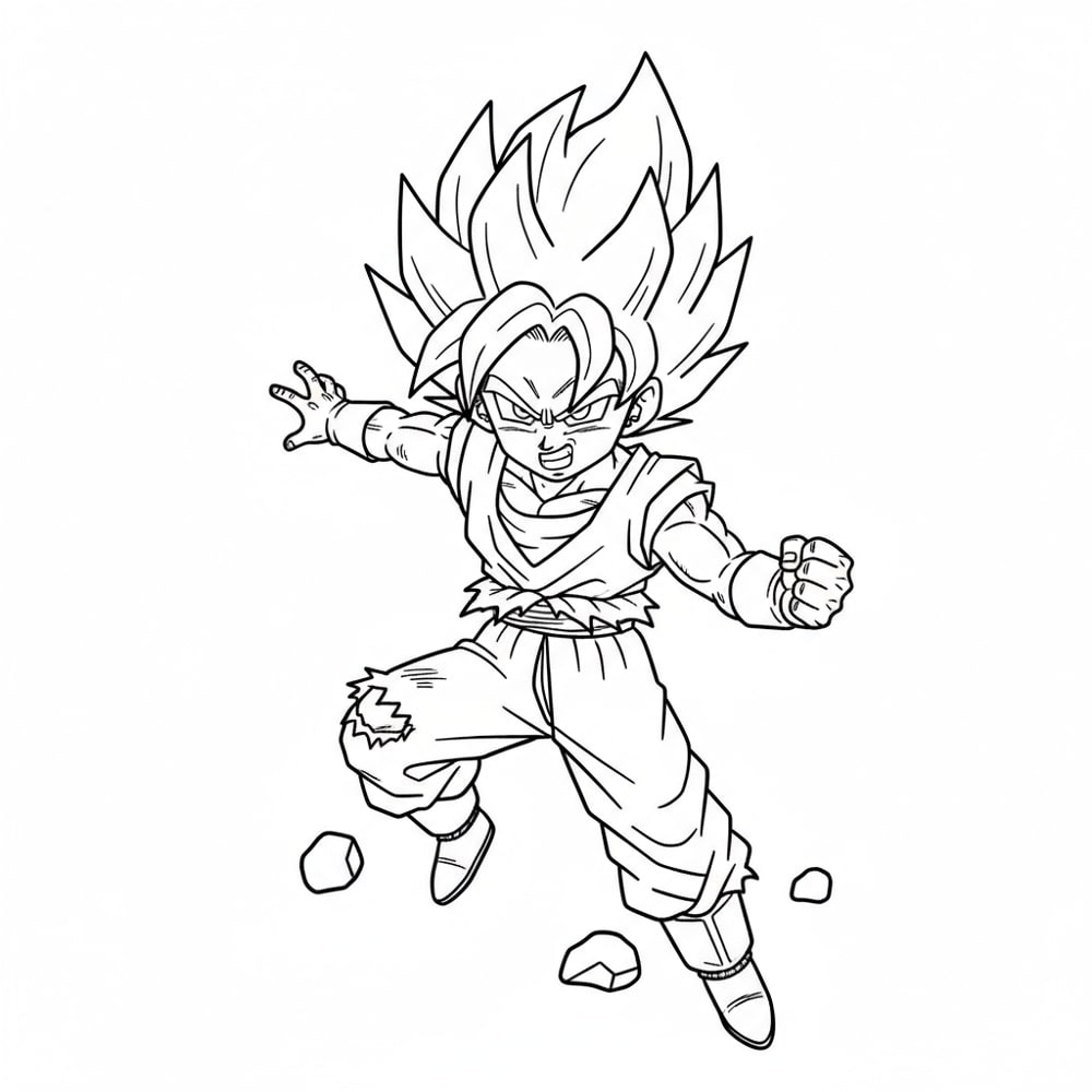 Songoku Super Saiyan tung chưởng năng lượng