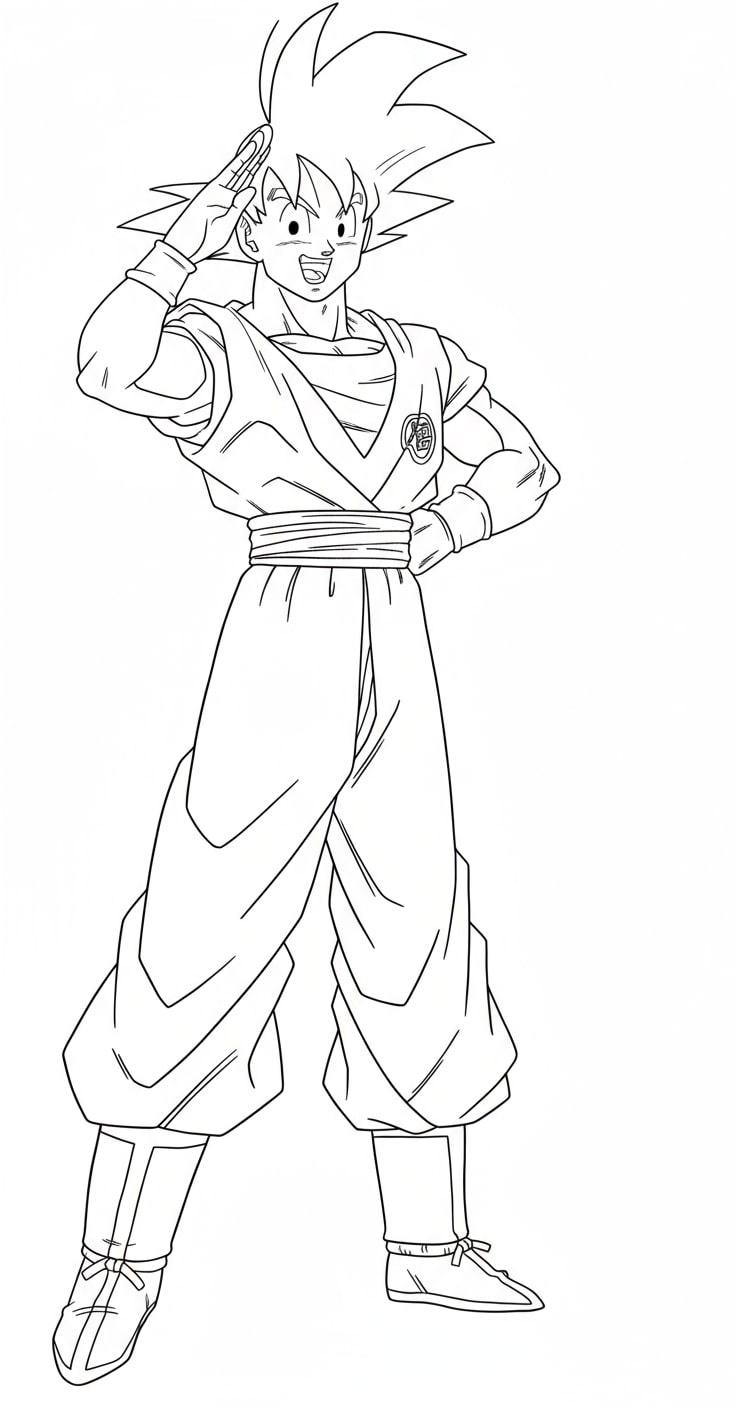 Songoku đứng chào rất rỏm dáng