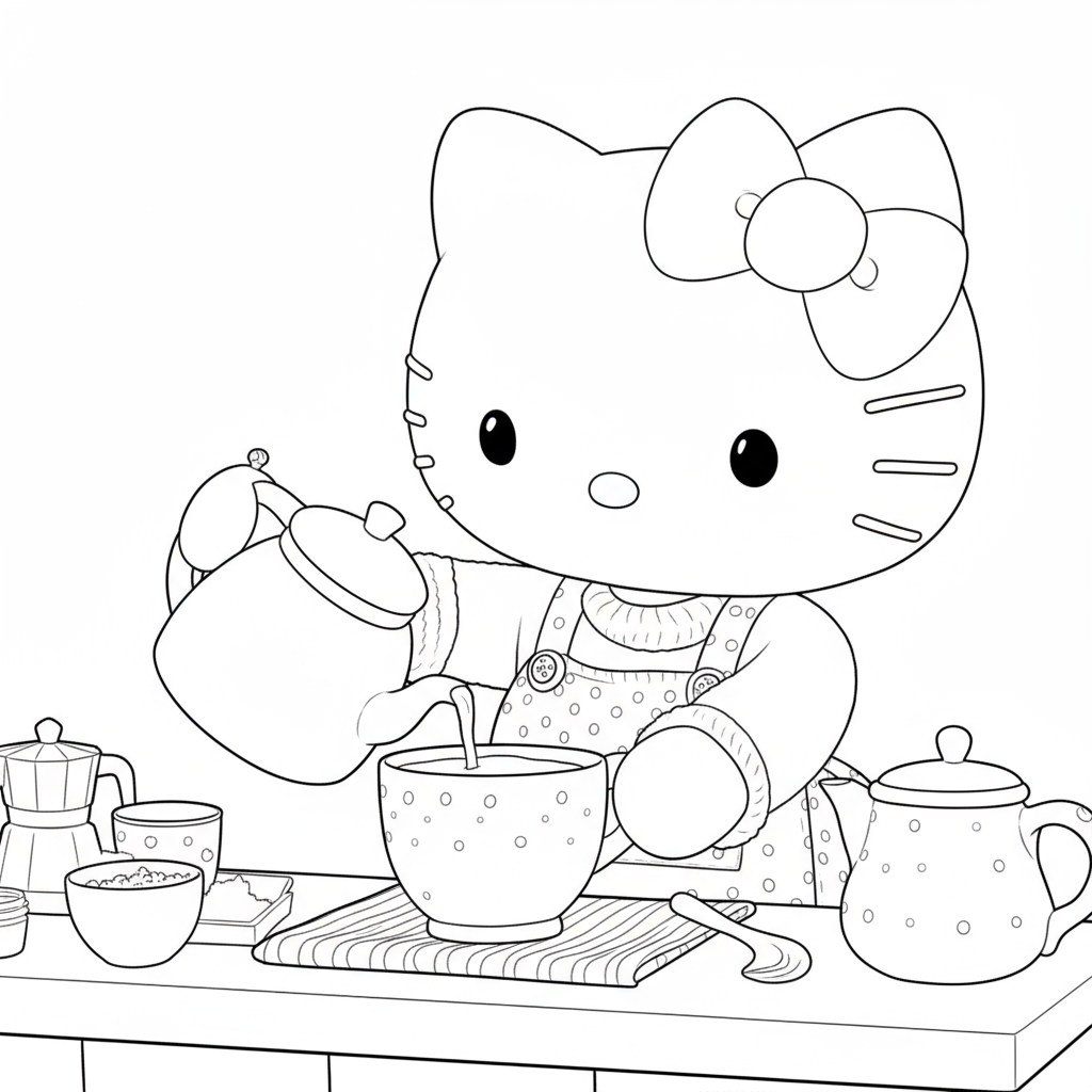 Hello Kitty cùng bạn nấu ăn