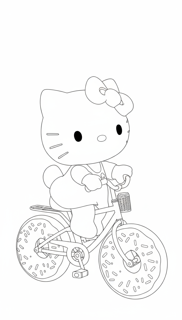 Hello Kitty đạp xe dạo phố