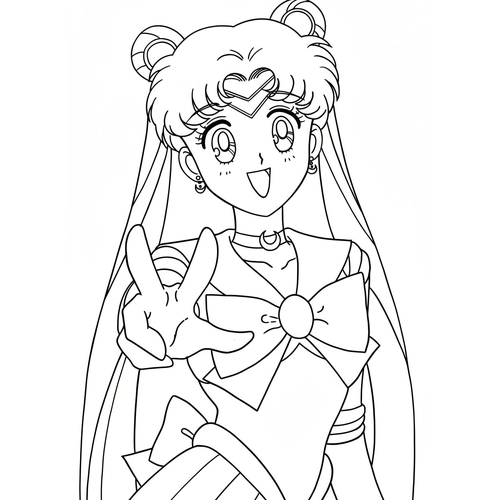 Tranh Tô Màu Thủy Thủ Mặt Trăng Đẹp Lung Linh – In Hình Cho Bé Gái Miễn Phí