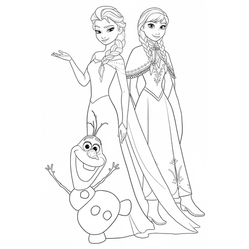 Tranh Tô Màu Công Chúa Elsa Và Anna cực dễ thương giành cho bé gái