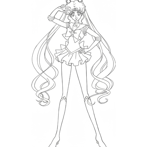 Tranh Tô Màu Thủy Thủ Mặt Trăng Đẹp Lung Linh – In Hình Cho Bé Gái Miễn Phí