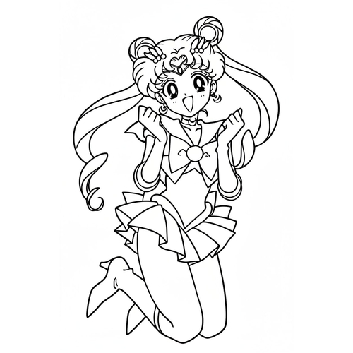 Tranh Tô Màu Thủy Thủ Mặt Trăng Đẹp Lung Linh – In Hình Cho Bé Gái Miễn Phí