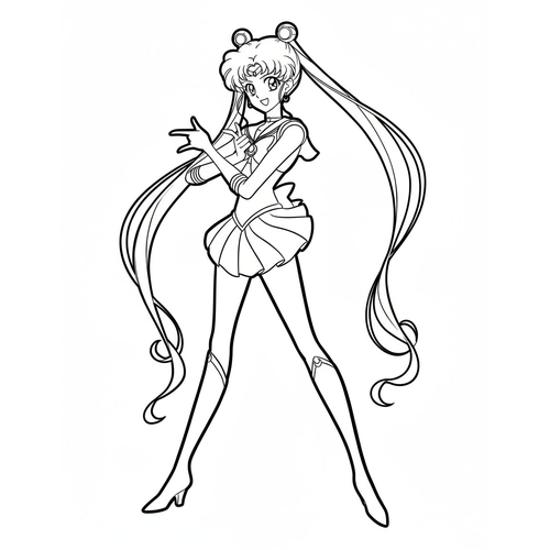 Tranh Tô Màu Thủy Thủ Mặt Trăng Đẹp Lung Linh – In Hình Cho Bé Gái Miễn Phí