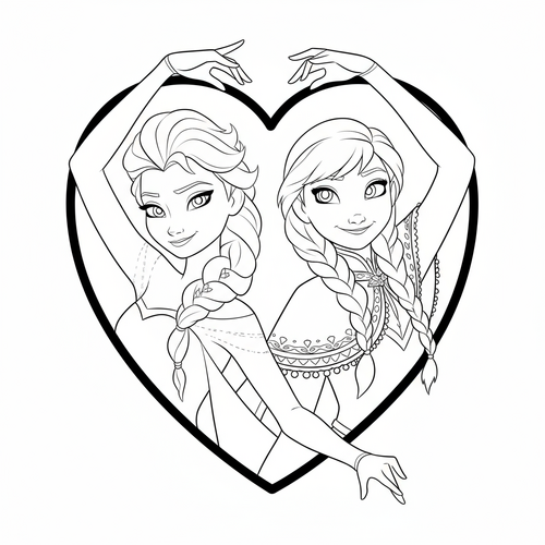 Tranh Tô Màu Công Chúa Elsa Và Anna cực dễ thương giành cho bé gái
