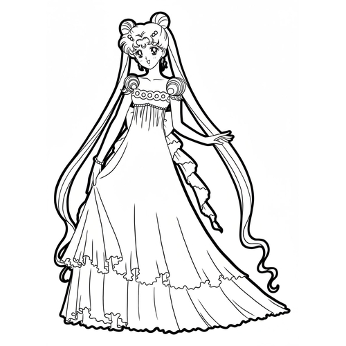 Tranh Tô Màu Thủy Thủ Mặt Trăng Pha Lê – Hình Công Chúa Sailor Moon Crystal Lấp Lánh