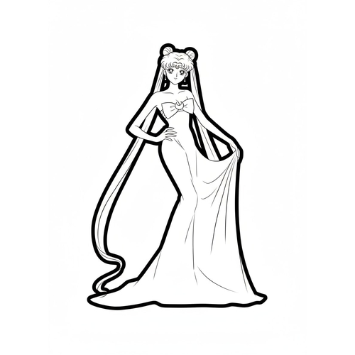 Tranh Tô Màu Thủy Thủ Mặt Trăng Pha Lê – Hình Công Chúa Sailor Moon Crystal Lấp Lánh