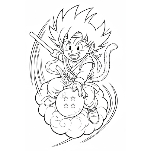 22+ Tranh Tô Màu Songoku Siêu Ngầu – In Hình Goku Cho Bé Tập Tô Miễn Phí