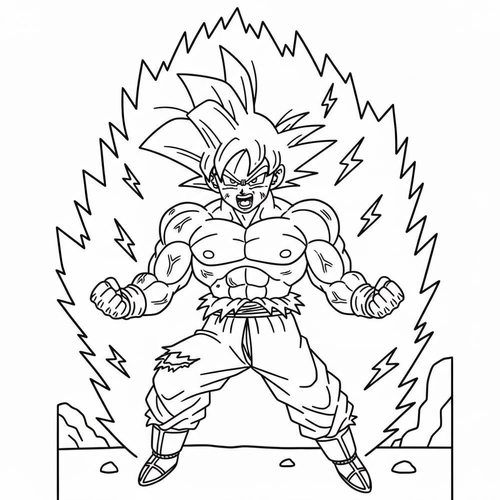 22+ Tranh Tô Màu Songoku Siêu Ngầu – In Hình Goku Cho Bé Tập Tô Miễn Phí