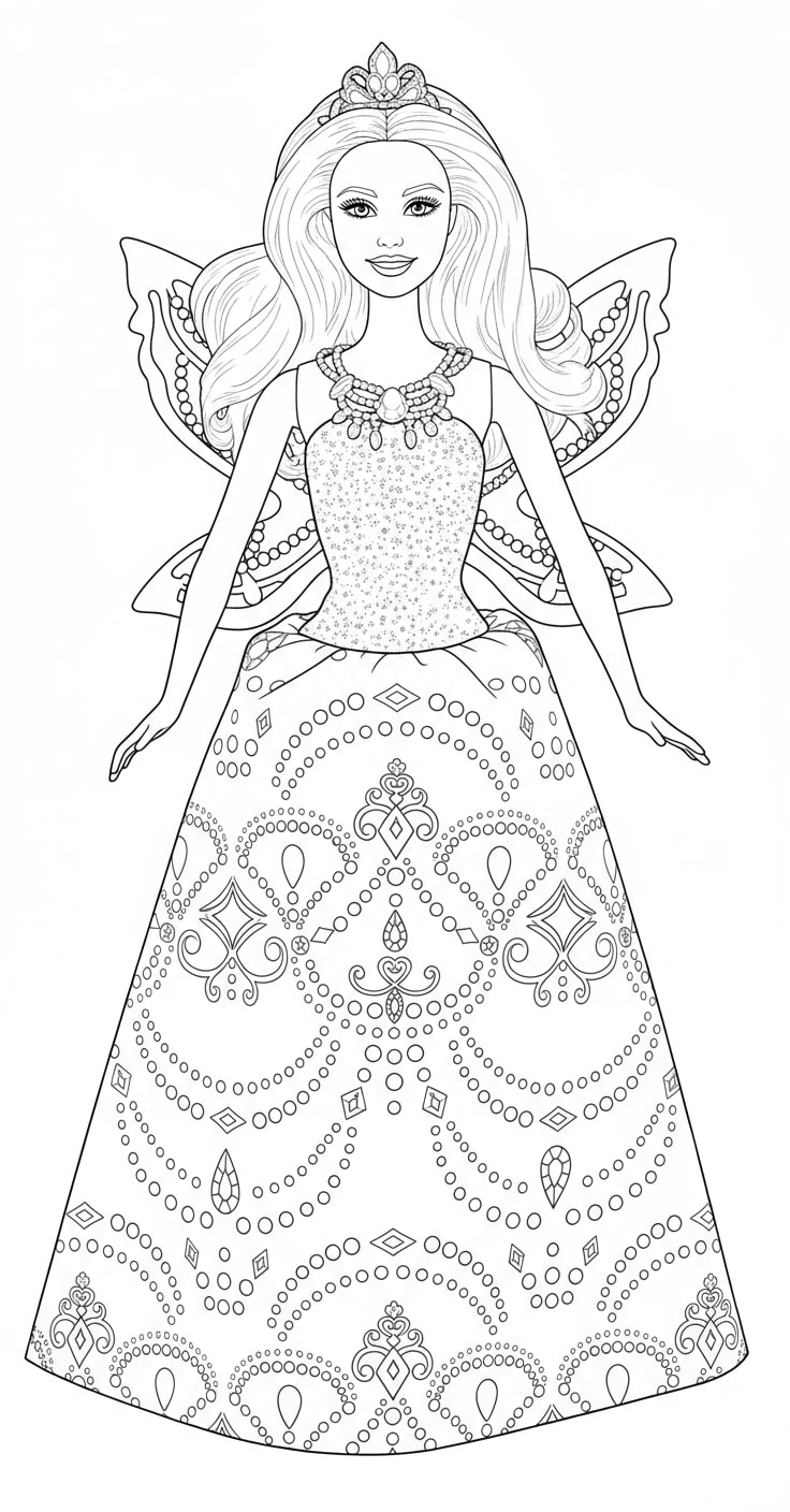 Tô Màu Búp Bê & Công chúa Barbie 2025 đẹp Lung Linh Cho Bé Gái