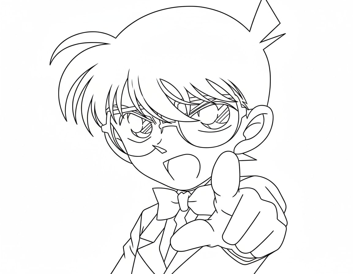 Conan cười nhẹ đầy bí ẩn