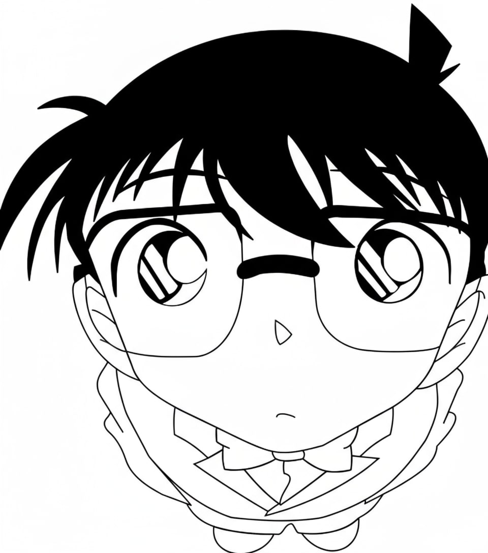 Conan nhìn về phía trước với ánh mắt kiên định