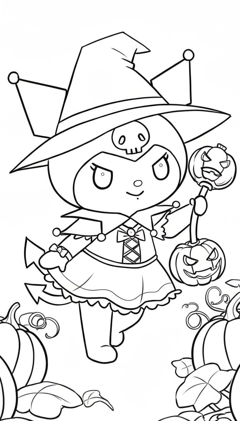 Kuromi hóa thân phù thủy nhỏ Halloween