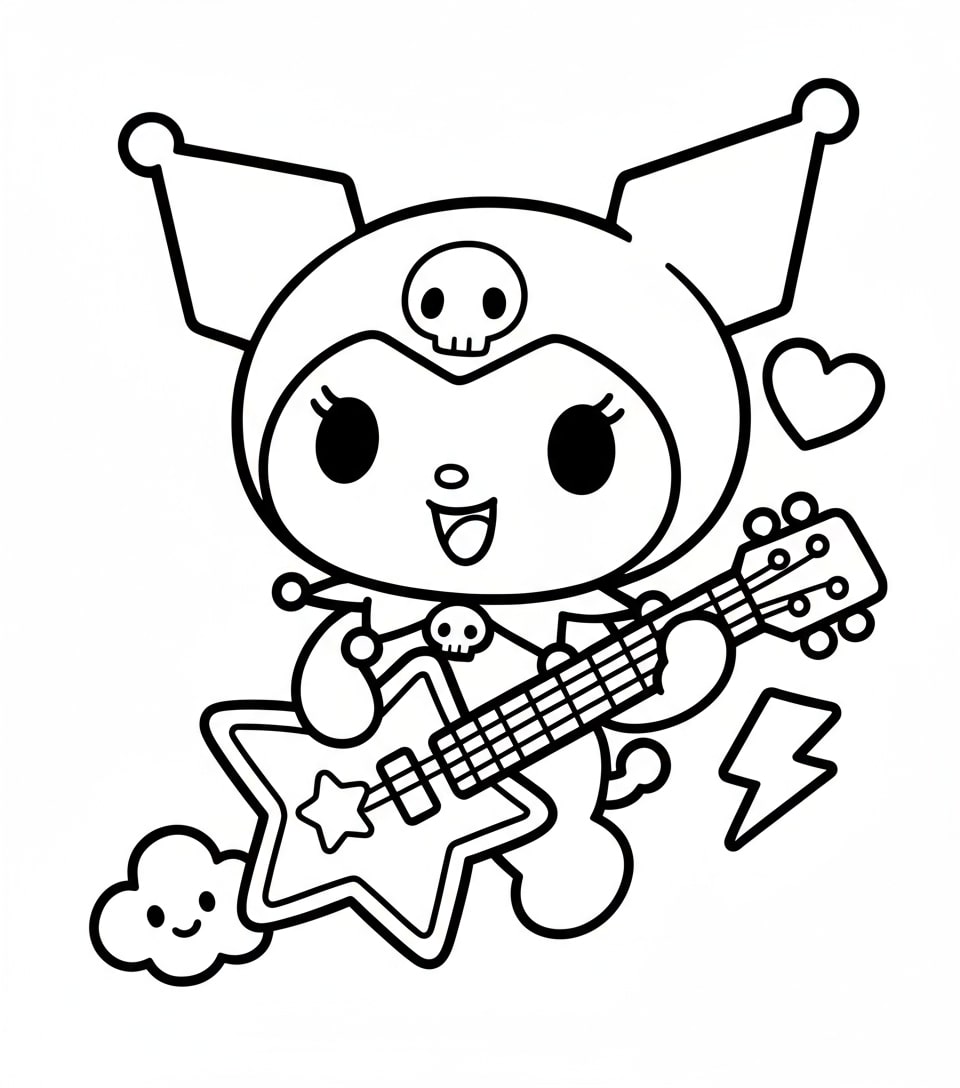 Kuromi chơi đàn điện dễ thương