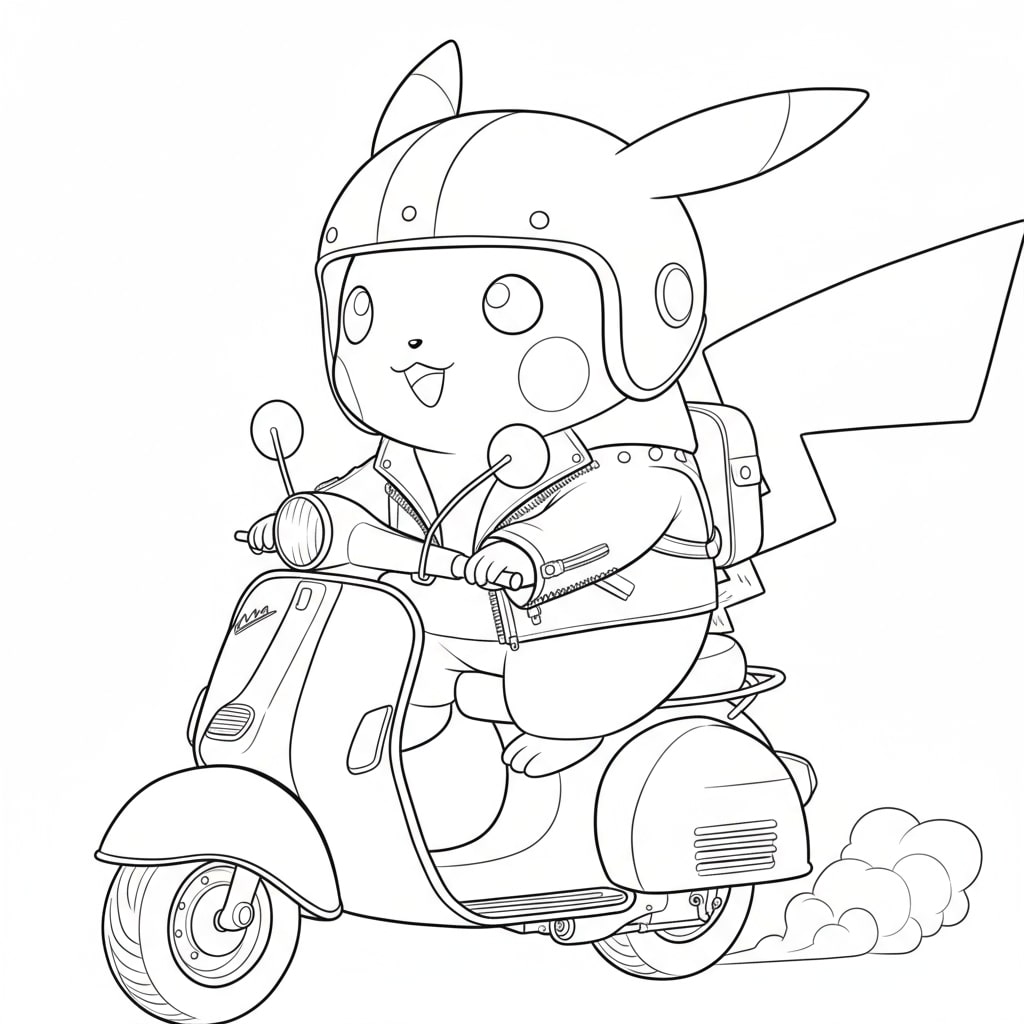 Pikachu chạy xe tay ga dễ thương