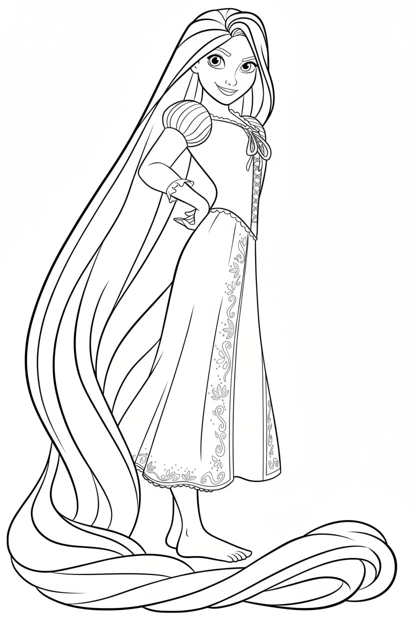 Công chúa Rapunzel trong váy ren dễ thương