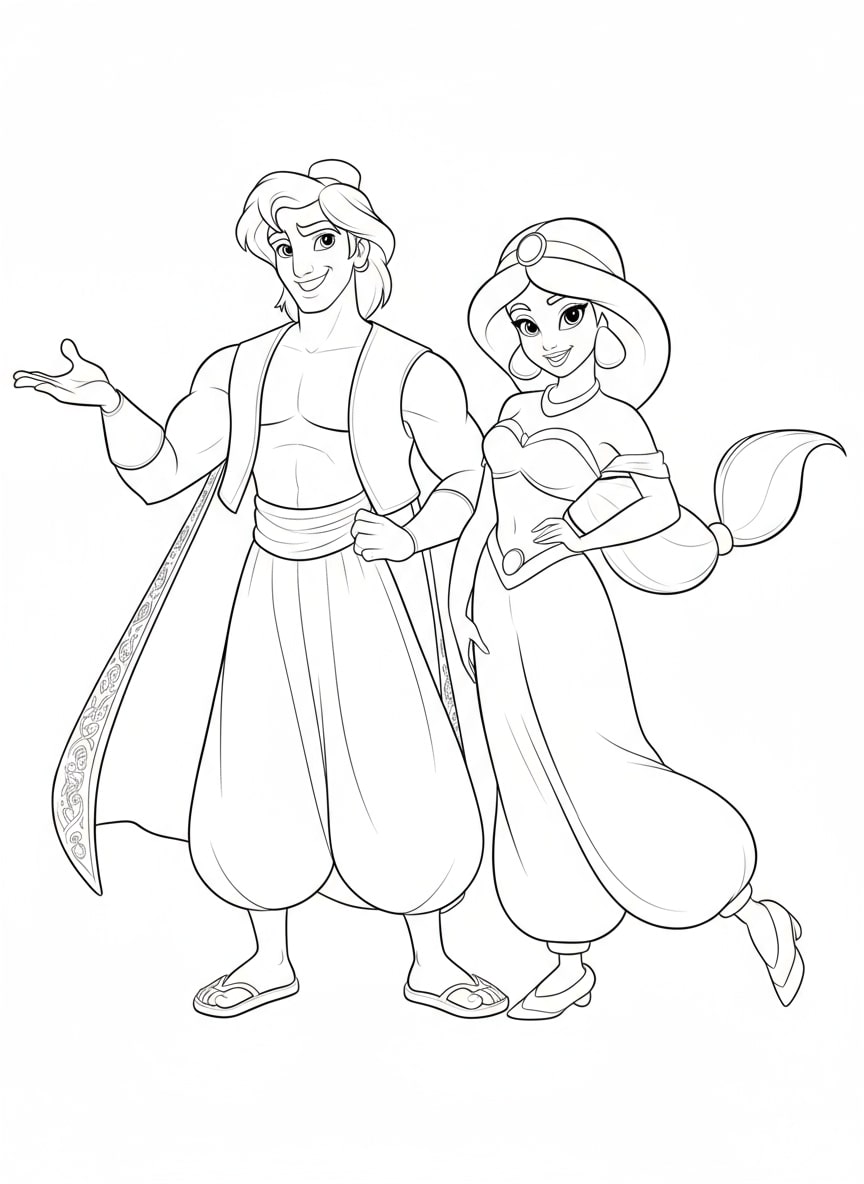 Công chúa Jasmine và hoàng tử Aladdin