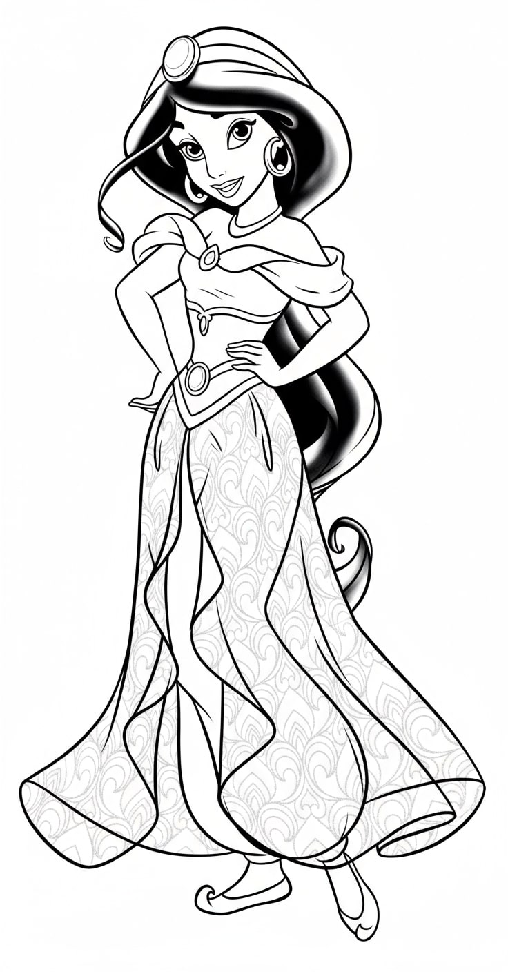 Công chúa Jasmine tạo dáng tự tin